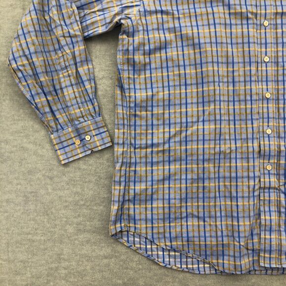 Scott Barber Button Down Shirt Mens Size XL Window Pane Plaid Long Sleeve - Picture 4 of 16